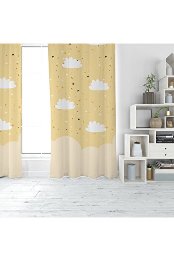 EVSEHOMES Cloud Digital Printing Single Wing Fon Curtain