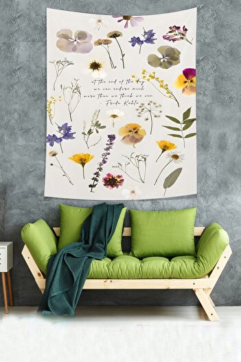 on the clouds Floral Pattern Stain Resistant Fabric Wall Cover Wall Carpet Tapestry