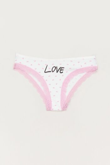 Fulla Moda Heart Printed Lace Panties