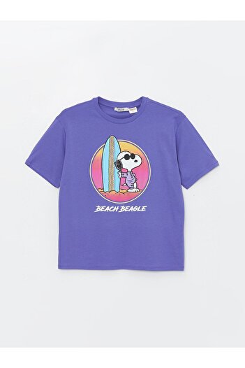 LC Waikiki Oversize dámské tričko Crew Neck Snoopy s krátkým rukávem