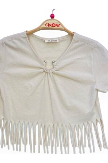 Çikoby Girl's Skirts Tasseled Knitted Blouse