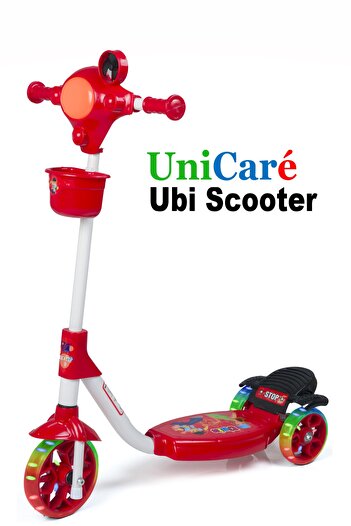 UniCare UBİ Çocuk Scooter 3 Tekerlekli Her Tekerde 6 Adet Led Işıklı Frenli Scooter Yükseklik Ayarlı 3-6 Yaş