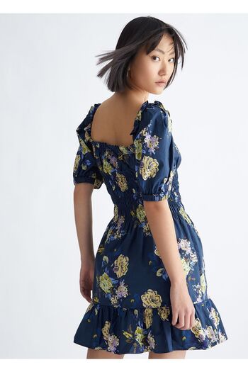 Liu Jo Women's Patterned Short Sleeve Mini Navy Blue Dress Ua3155d4809-78413