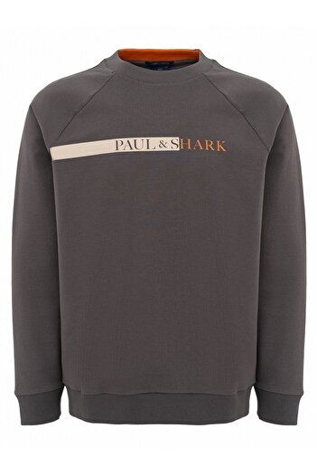 PAUL&SHARK Erkek Marka Logo Detaylı Regular Fit Uzun Kollu Gri Sweatshirt 24411896-T02