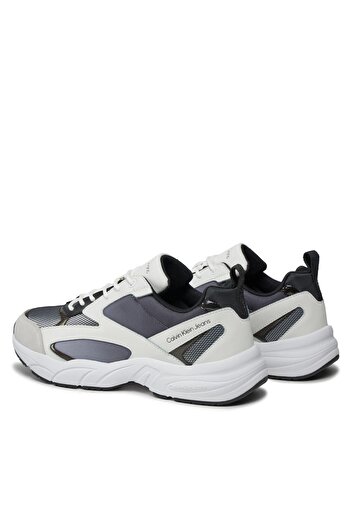 Calvin Klein Erkek Marka Logolu Bağcıklı Kaydırmaz Tabanlı Günlük Krem Sneaker YM0YM00877-0GM