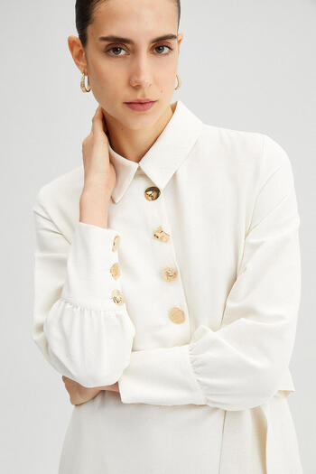 Touché Privé Button Detailed Long Dress
