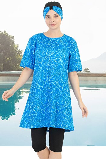 Jenny Daphne Quick Dry - Lycra Short Sleeve Hijab Swimsuit with Chest Pad 1604-32