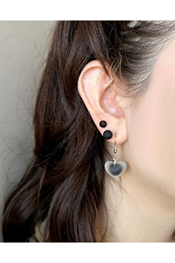 Sunligo Colorful Heart and Bulk Earrings Set - 3 Pairs of Earrings