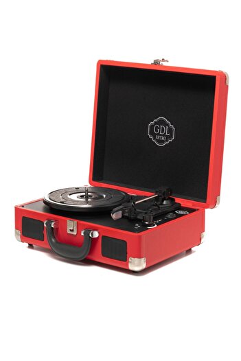 GDL Retro Plak Çalar T317b - Pro Kırmızı (BLUETOOTH-ŞARJLI-AUX-METAL IĞNELİ) "orijinal Ürün-2 Yıl Garantili"