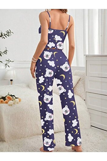 AURA Women's Strappy Long Pajama Set PolarBear6