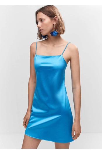 MANGO Woman Short Satin Look Dress