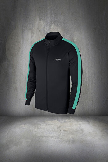 POSEIDON STORM Large Size Men's Black Special Supra Combed Fabric Running and Exercise Tracksuit Set 4-10XL