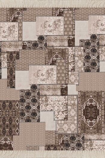 on the clouds Ethnic Living Room Carpet - Patchwork Patterned, Digital Printed, Washable Non-Slip Base and Runner