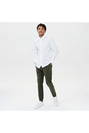 Calvin Klein Erkek Pamuklu Slim Fit Ince Düğme Kapamalı Beyaz Gömlek K10k108229-0k4