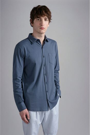 PAUL&SHARK Men's Cotton Polo Neck Short Sleeve Daily Use Anthracite Shirt24411307-071