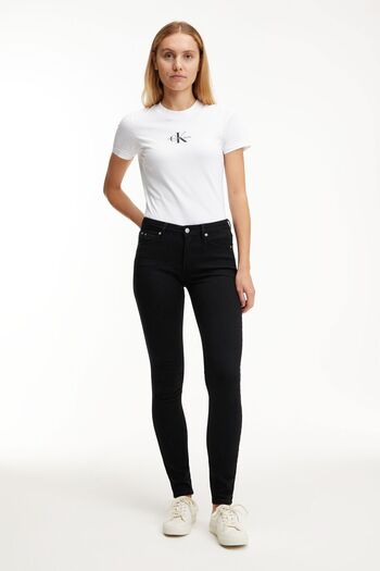 Calvin Klein Women's Woven Fabric Regular Waist Straight Model Black Jeans J20J221582-1BY