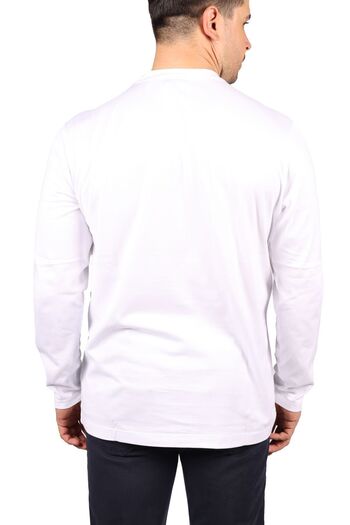 PAUL&SHARK Men's Brand Logo Long Sleeve Casual White T-Shirt13311624-010