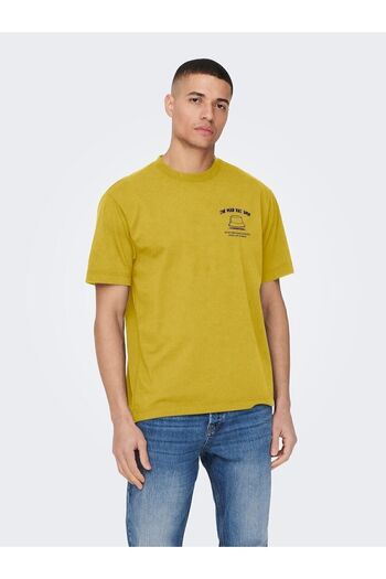 Only & Sons Ανδρικό κίτρινο μπλουζάκι Farris Life Rlx Elon Street Ss Tee 22024796 -22