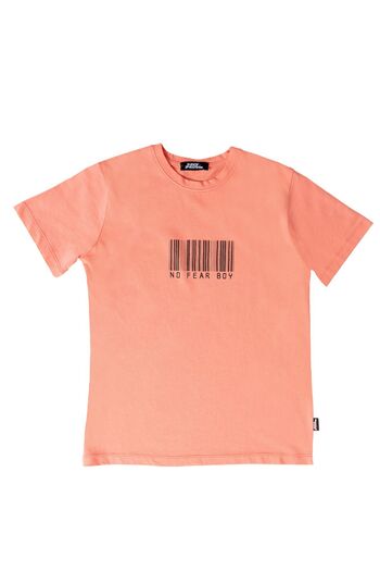 No Fear Salmon Front Printed Crew Neck Short Sleeve Boys' Combed Cotton T-Shirt B 500354