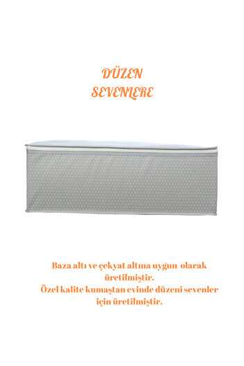 YELLOW STARY HOME DECOR 6'Lı Set Puantiye Desenli Çekyat & Baza Tipi Yastık Yorgan Saklama Hurcu-BazaAltıDüzenleyici65x45x22