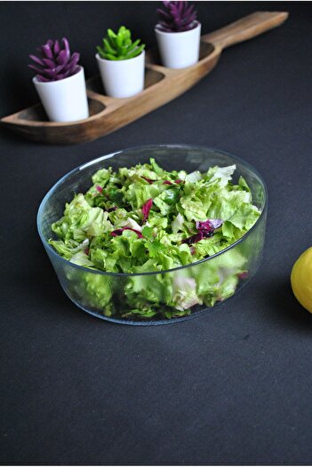 Purelegant 20 cm Modern Glass Salad Dish - Chips Round, Presentation and Serving Bowl 1 Piece