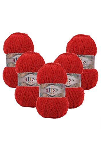 Alize Softy Plus Hand Knitting Thread Color 56 Pack of 5
