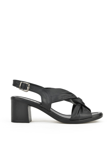 Ziya Genuine Leather Women's Heeled Sandals - Black 1411020 Z2213