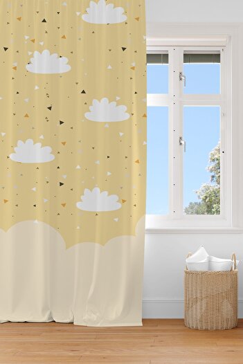 EVSEHOMES Cloud Digital Printing Single Wing Fon Curtain