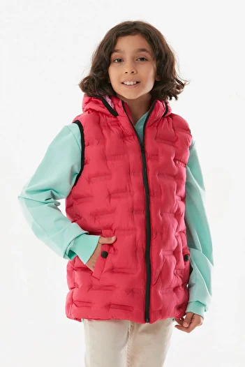 Fulla Moda Hooded Unisex Children's Inflatable Vest with Snap Pocket