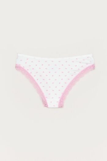 Fulla Moda Heart Printed Lace Panties
