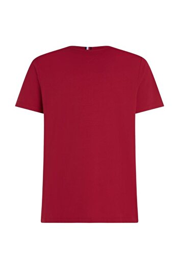 Tommy Hilfiger Men's Brand Logo Detailed Short Sleeve Round Collar Red T-Shirt MW0MW33696-XJV