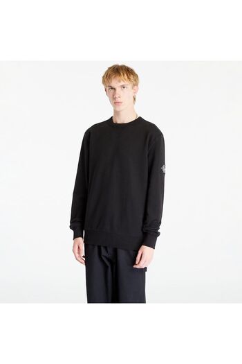 Calvin Klein Detailní pánské logo značky Regular Fit Černá mikina s dlouhým rukávem J30J323426-BEH