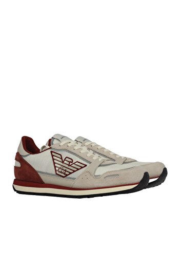 Emporio Armani Men's Logo Regular Fit Lace-up Casual Red Sneaker X4X537 XN730-T410
