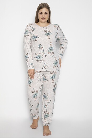 VISHENKA Women's Large Size Brown Malenge Color Viscose Lycra Pajama Set
