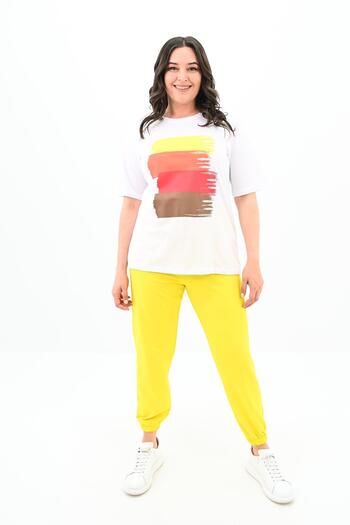 Koza Butik Set de trening pentru damă, mărime mare, cu imprimeu, 3695-23