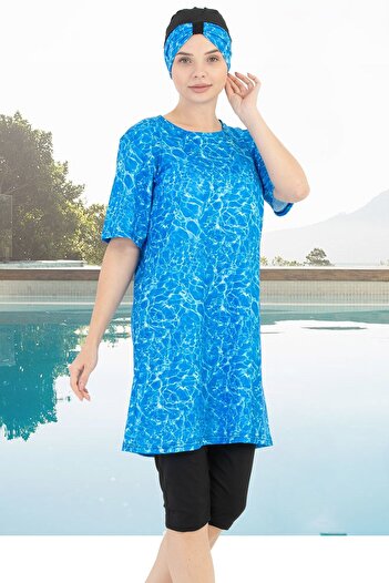 Jenny Daphne Quick Dry - Lycra Short Sleeve Hijab Swimsuit with Chest Pad 1604-32