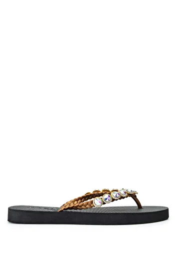 LAZAMANİ Lazamani Women's - Vegan Black Flat Slippers