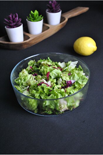 Purelegant 20 cm Modern Glass Salad Dish - Chips Round, Presentation and Serving Bowl 1 Piece