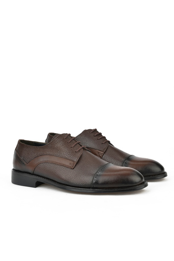Ziya Men's Genuine Leather Classic Shoes - 14148z801 Brown