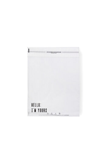 House Of Pack Buzlu Şeffaf Kargo Poşeti - 25x35 Cm - ' Hello I'm Yours ' Baskılı - 50 Adet