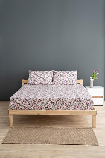 Soley Liberty Double 100% Cotton 180x200 Elastic Sheet Set