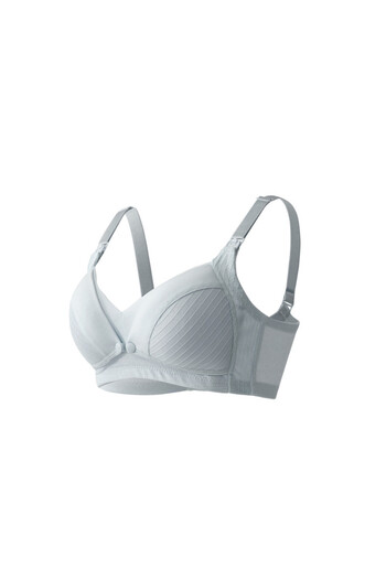 OKUS - Comfy Cotton Maternity & Nursing Bra - Light Grey - XX Large