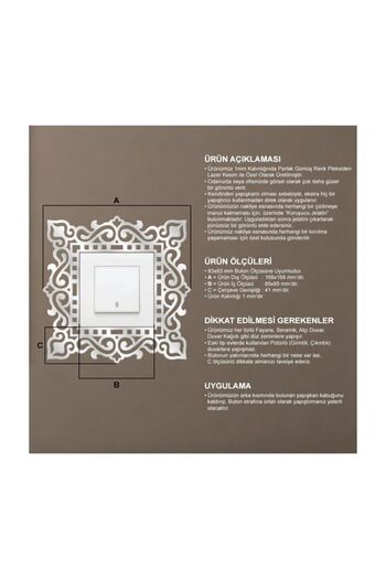 Tual Tasarım Decorative Plexi Socket Switch Button Frame