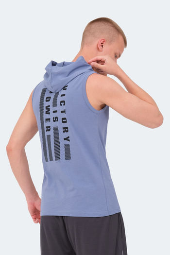 Slazenger VERSIO IN Ανδρικό αμάνικο εμπριμέ μπλε μπλουζάκι