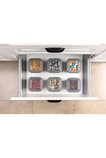 devigo Set of 3 Vacuum Square Food Storage Containers with Leak-Proof Lid