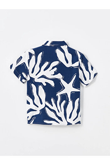 LC Waikiki Baby Boy Patterned Shirt - LCW baby Resort, Collar Short Sleeve