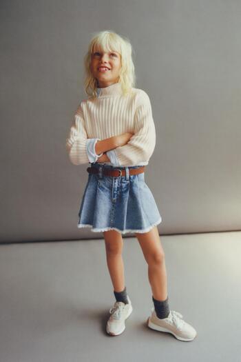 Zeyder Kids Fustă cu pantaloni scurți din denim pentru fete