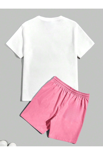 Mella&Co Crew Neck Printed T-Shirt and Shorts Set
