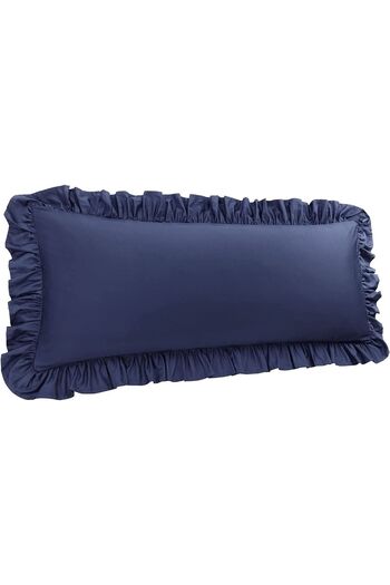 EVYA Skin Friendly Soft 100% Cotton Frilly Long Pillow Case 50X135 cm Blue Maternity Decorative Case