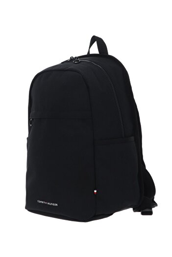 Tommy Hilfiger Black Men's Shoulder Bag - Logo Detail, Zipper and Multi-Pocket AM0AM12455-BDS